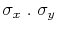 $ \sigma_x\ . \ \sigma_y$